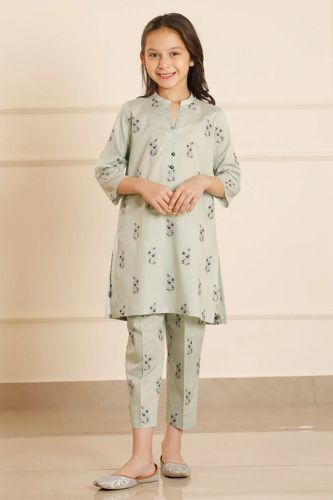 Cotton Jacquard  Stitched Shirt/trouser For Kids - Image 3