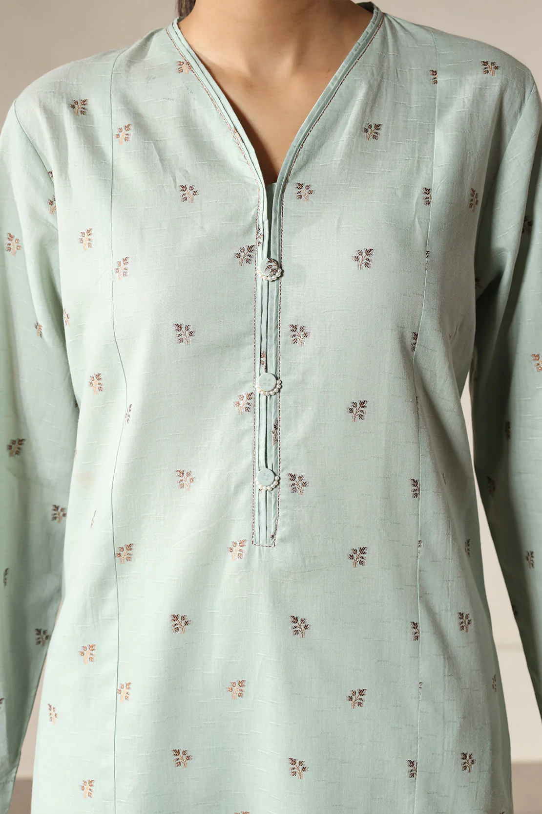 Cotton Jacquard Stitched Shirt - Image 6