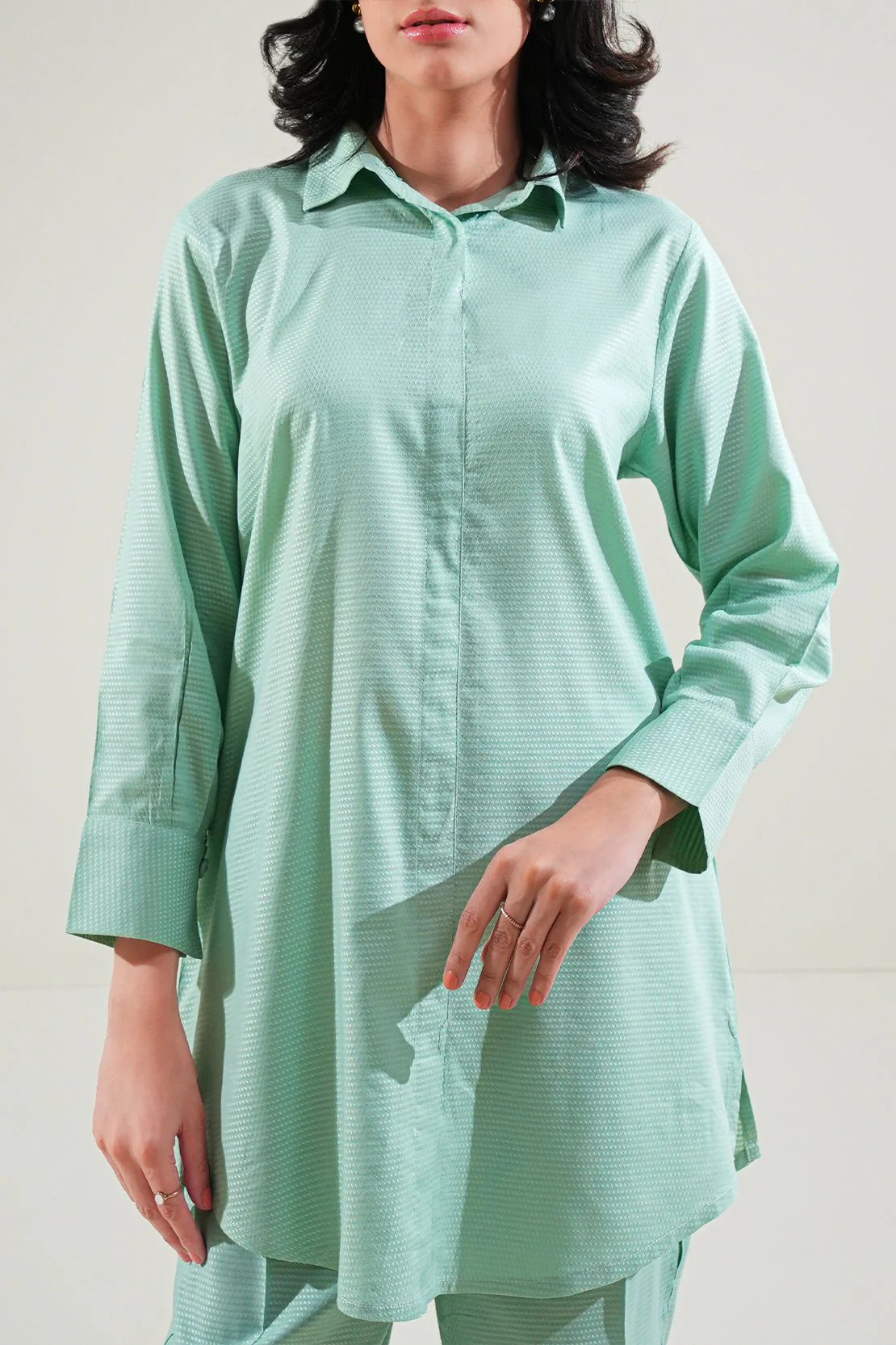Cotton Jacquard Stitched Shirt - Image 3
