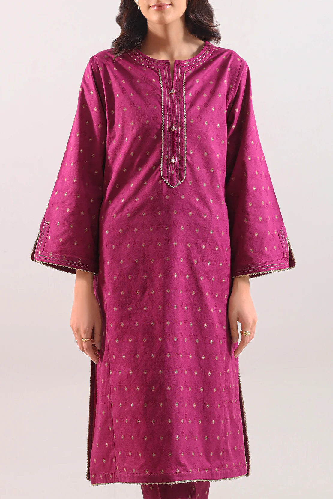 Cotton Jacquard Stitched Shirt - Image 2