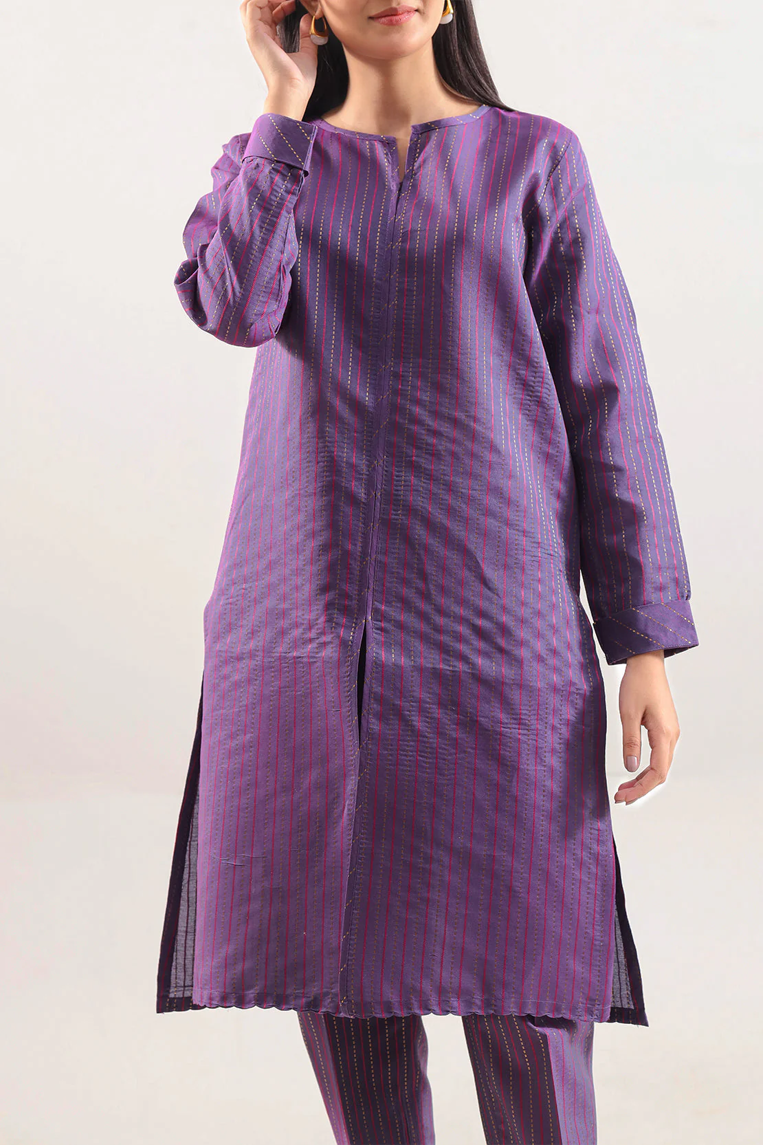 Cotton Jacquard Stitched Shirt - Image 2