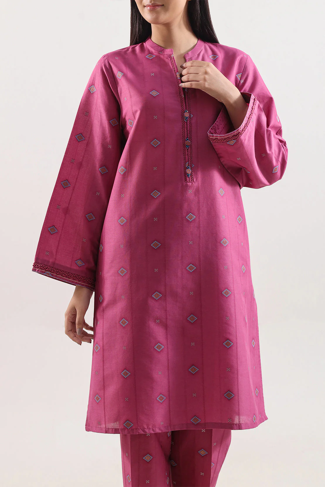 Cotton Jacquard Stitched Shirt - Image 2