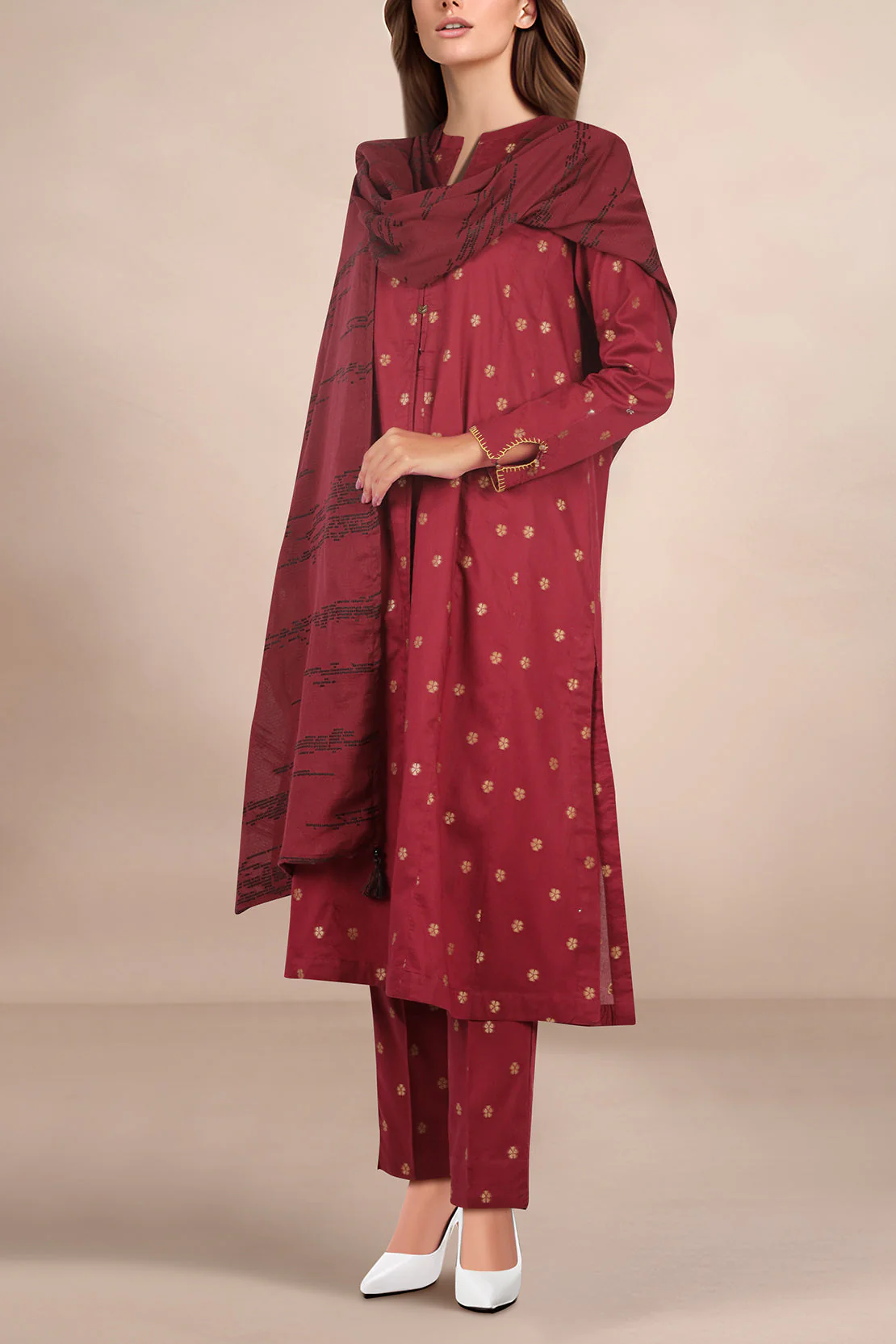 Cotton Jacquard Stole - Image 2