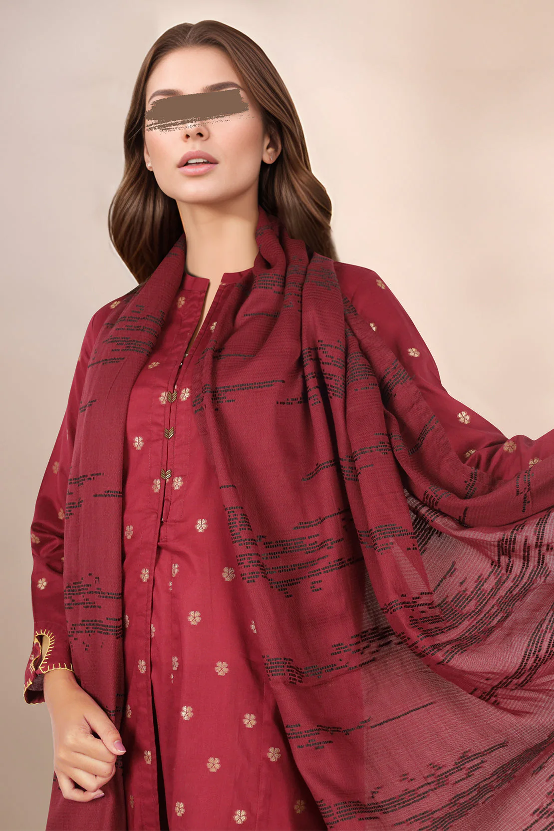 Cotton Jacquard Stole - Image 3