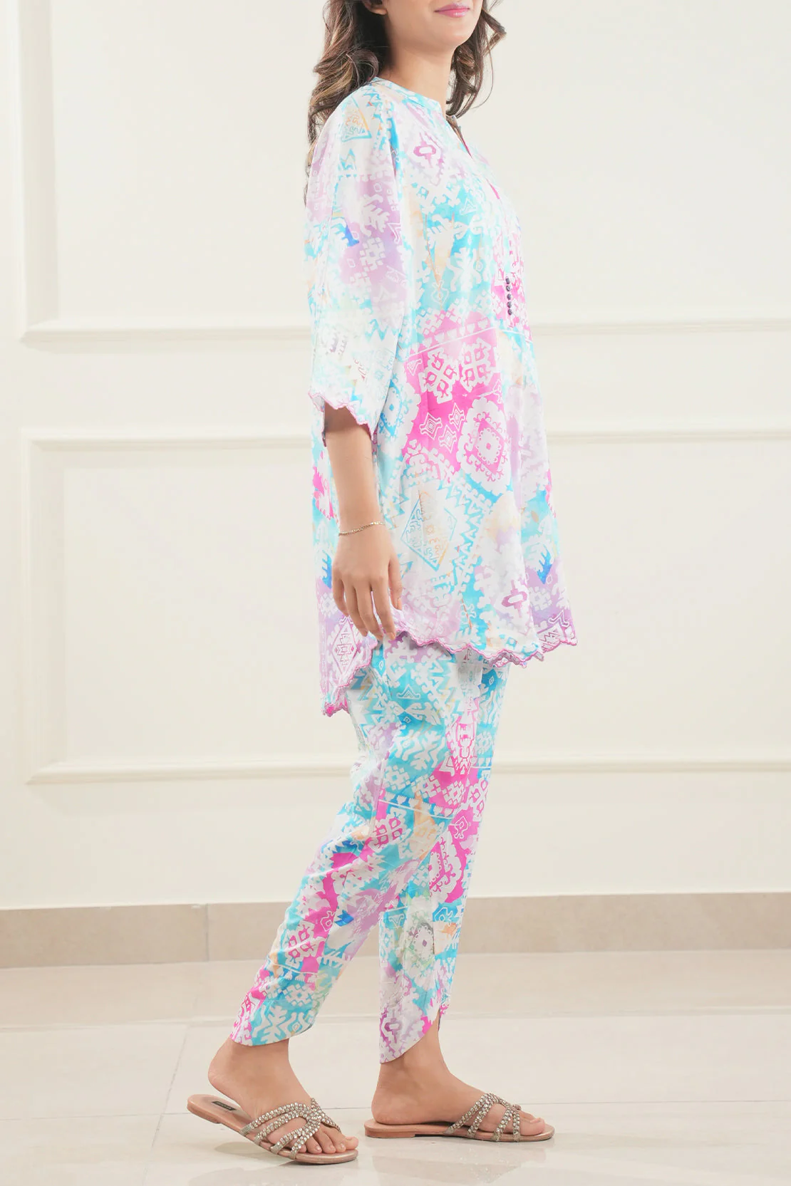 Cotton Self Jacquard Stitched 2 Piece (Shirt/Trouser) - Image 3