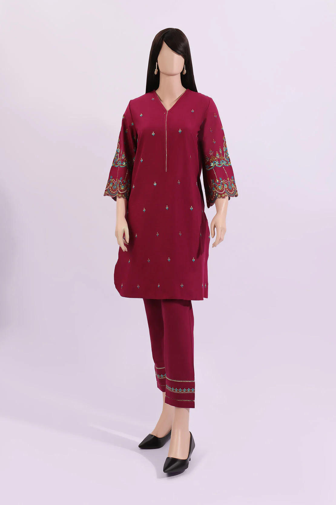 Solid Emb Cross Hatch Stitched Shirt