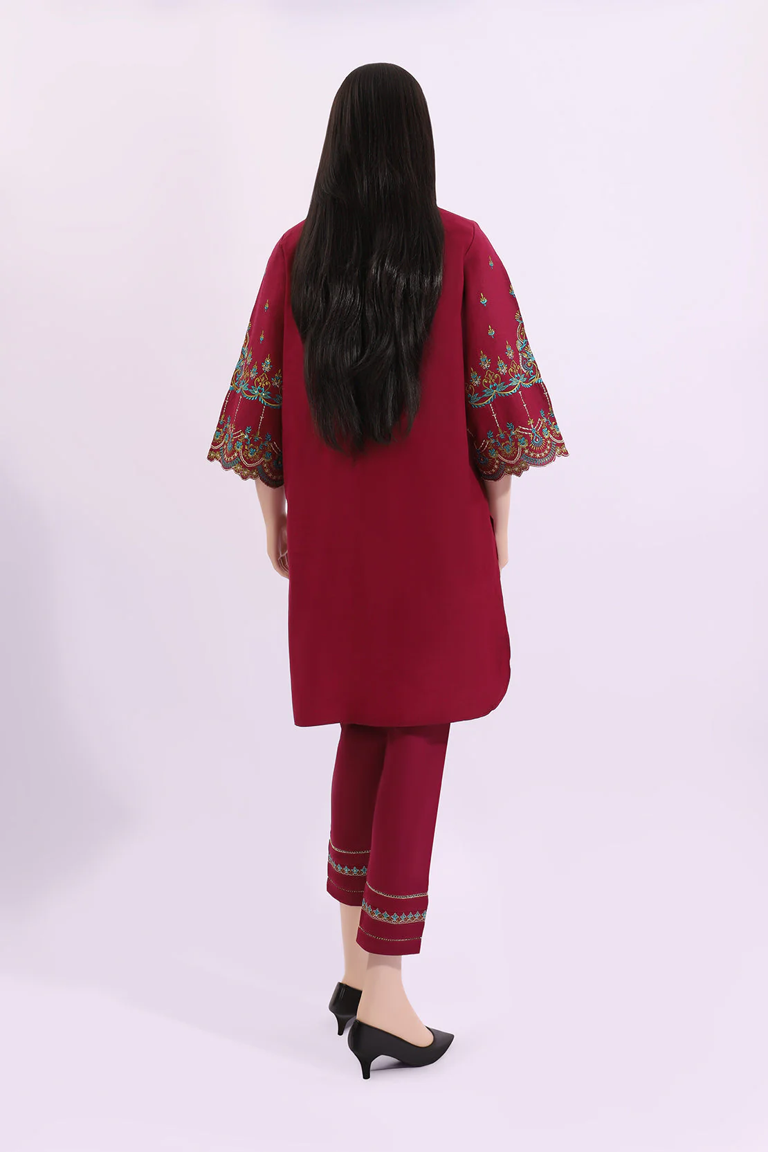 Solid Emb Cross Hatch Stitched Shirt - Image 2