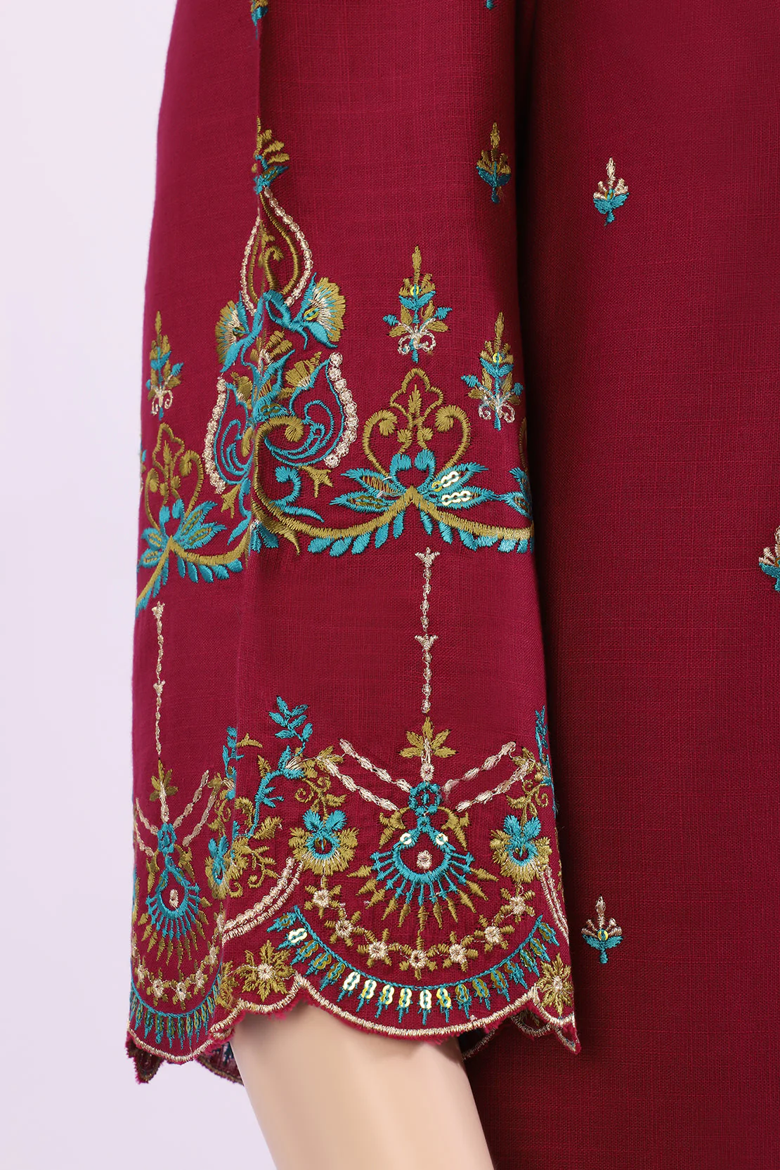 Solid Emb Cross Hatch Stitched Shirt - Image 4