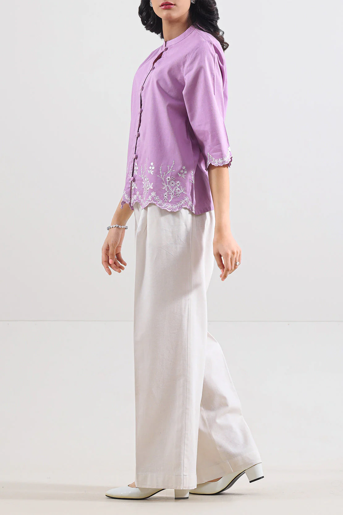 Cross Hatch Solid Emb Stitched Shirt - Image 3