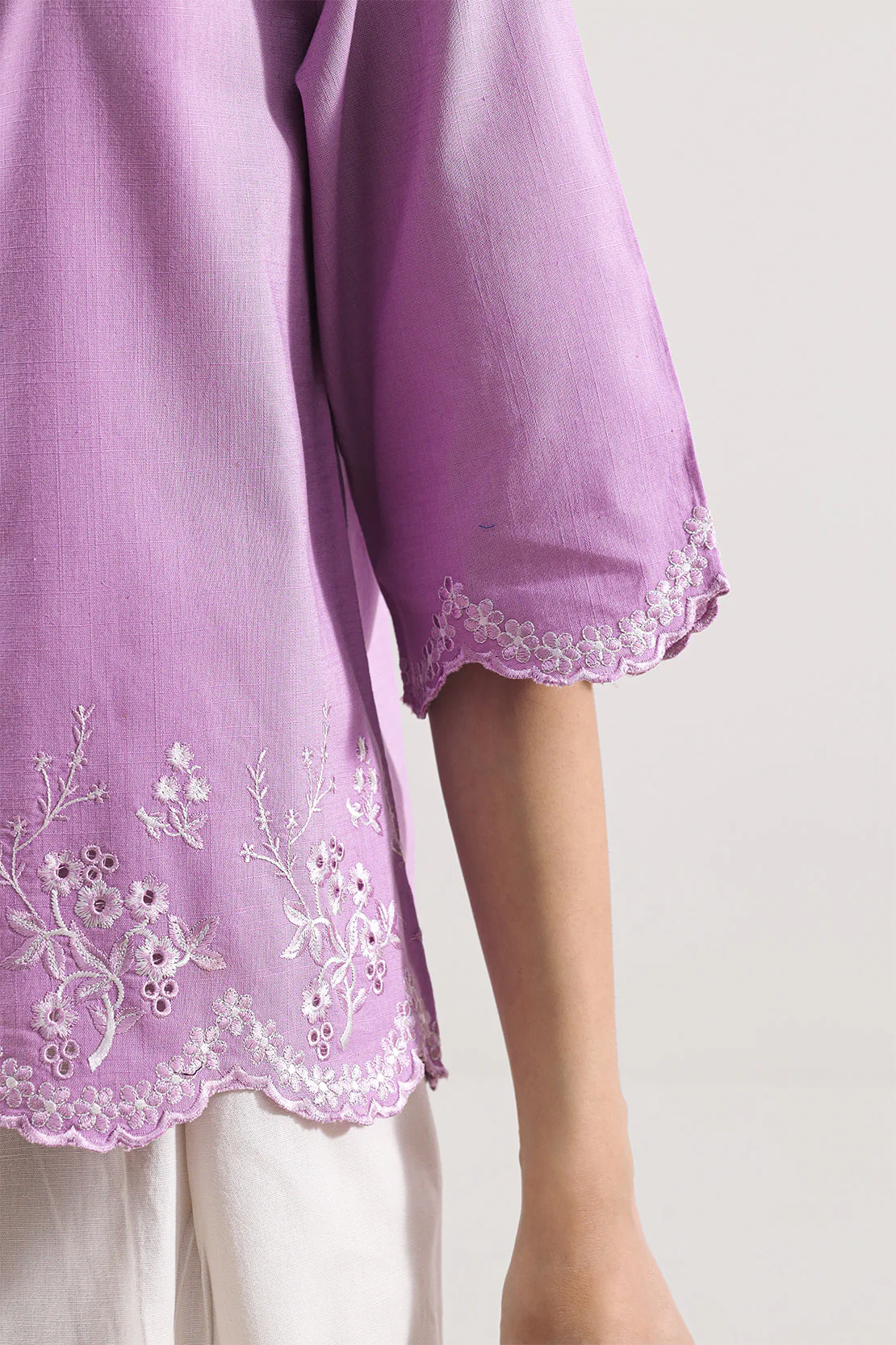 Cross Hatch Solid Emb Stitched Shirt - Image 6