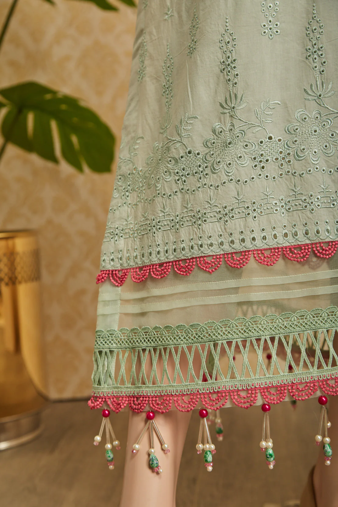 Unstitched Embroidered Chikankari Lawn 3 Piece - Image 5