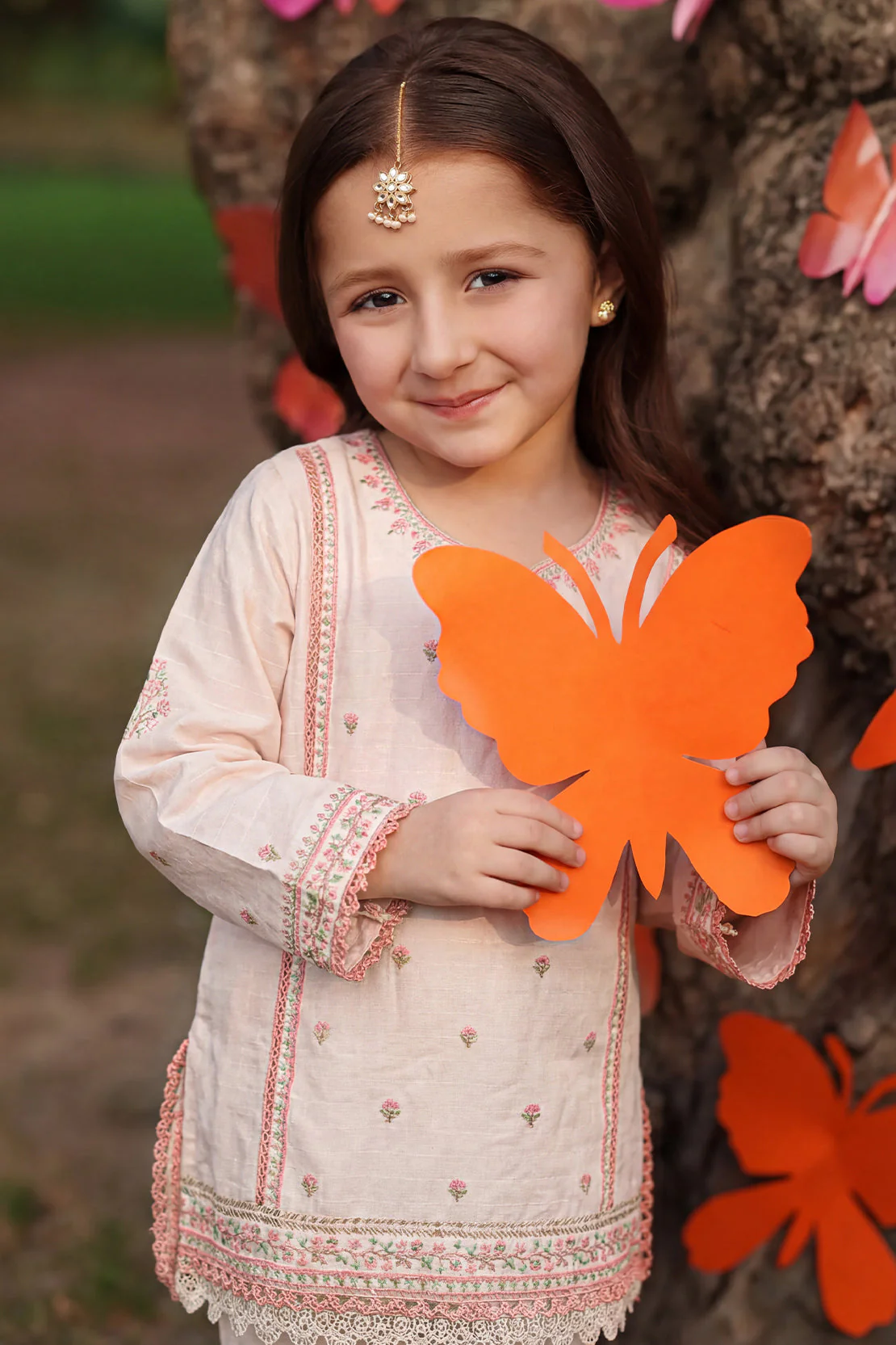 Embroidered Cotton Jacquard Stitched 2 Piece (Shirt/trouser) For Kids - Image 3
