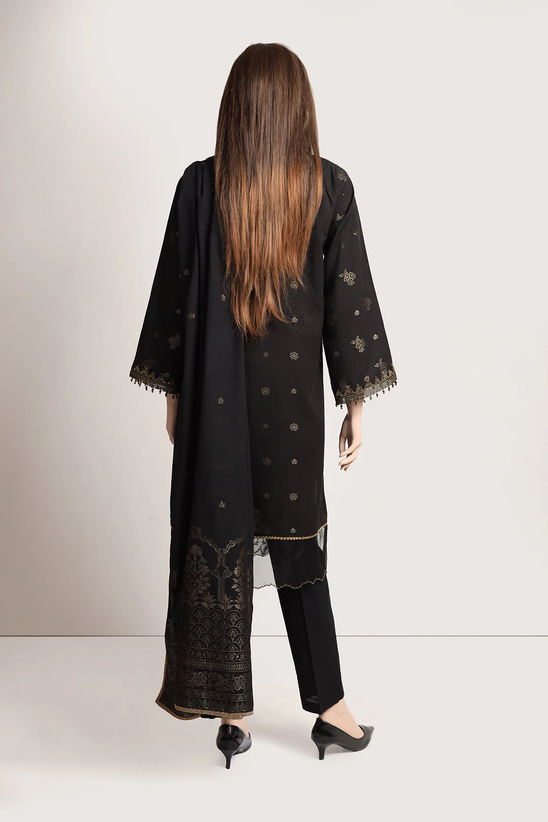 Unstitched Embroidered Cotton Jacquard 3 Piece - Image 2