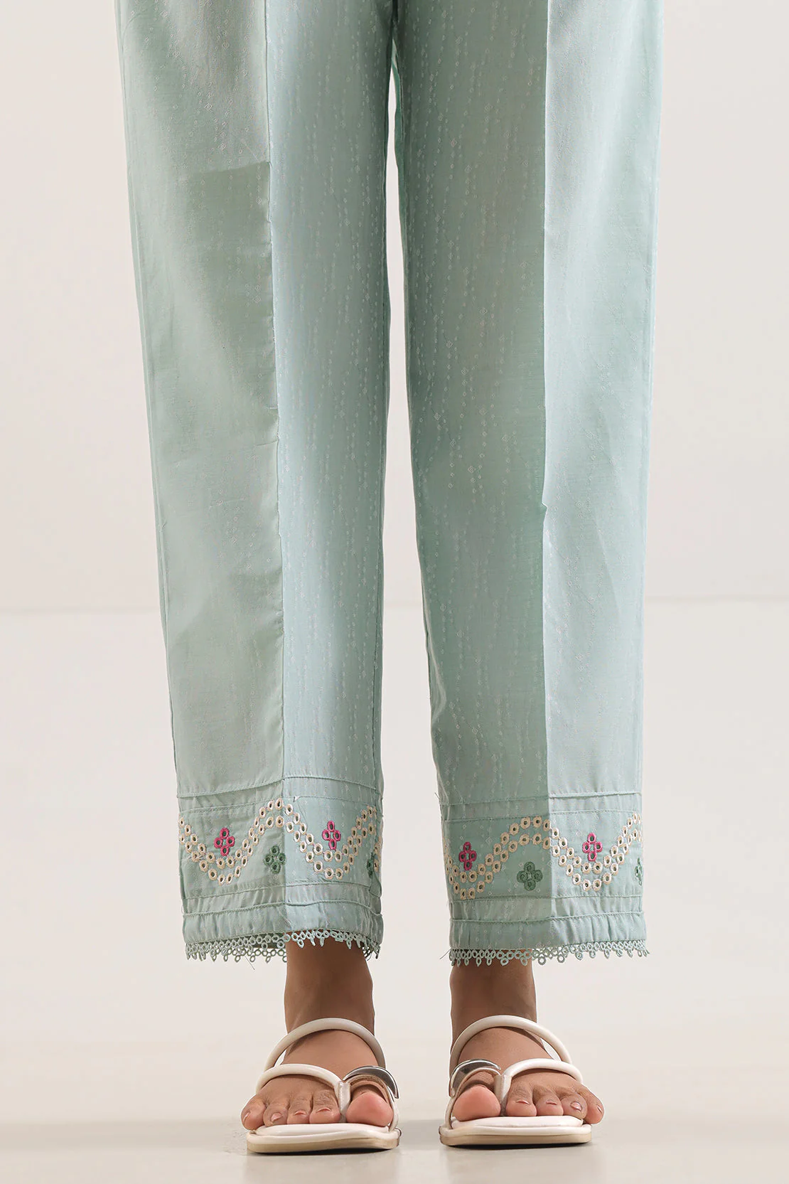 Embroidered Cotton Jacquard Pant - Image 2