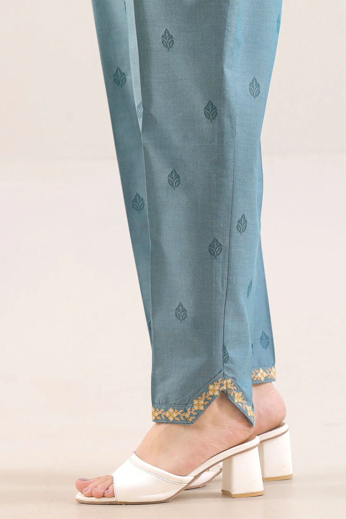 Embroidered Cotton Jacquard Pant