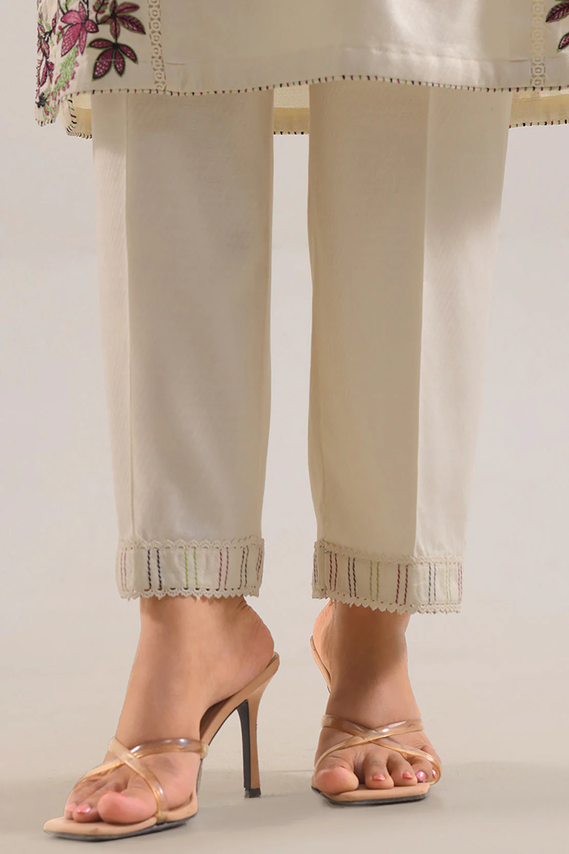 Embroidered Cotton Jacquard Pant