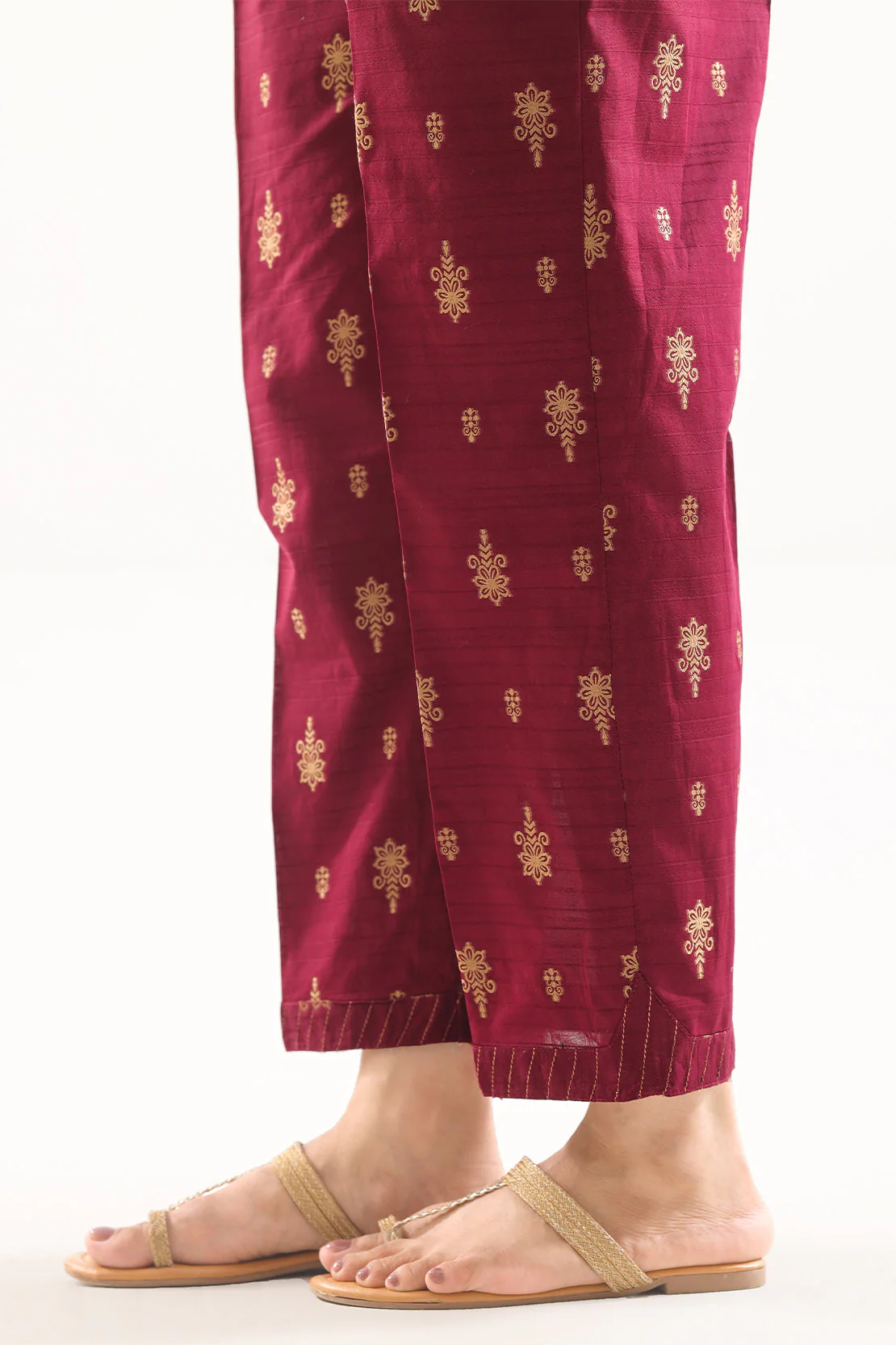 Embroidered Cotton Jacquard Pant - Image 2
