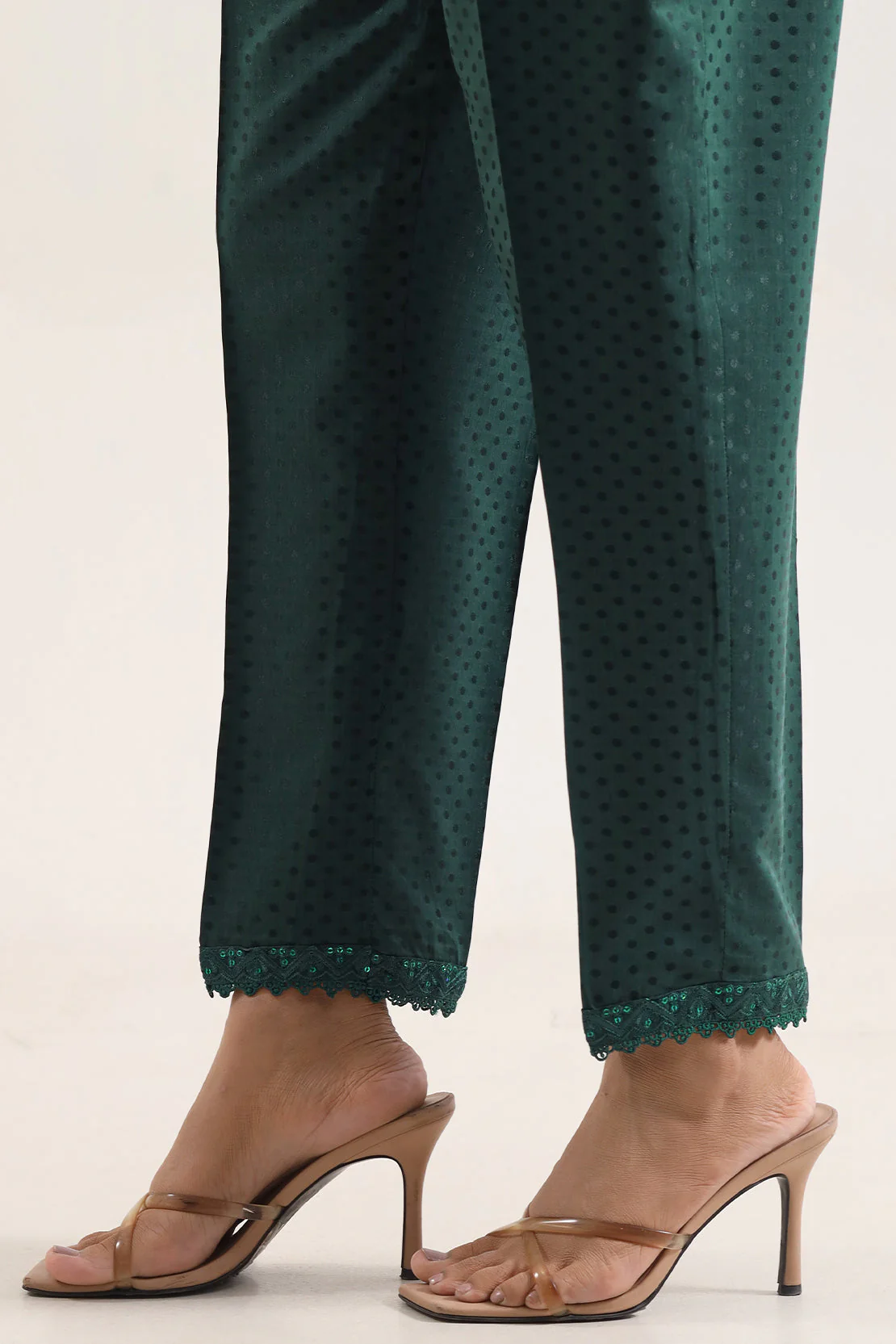 Embroidered Cotton Jacquard Pants - Image 2