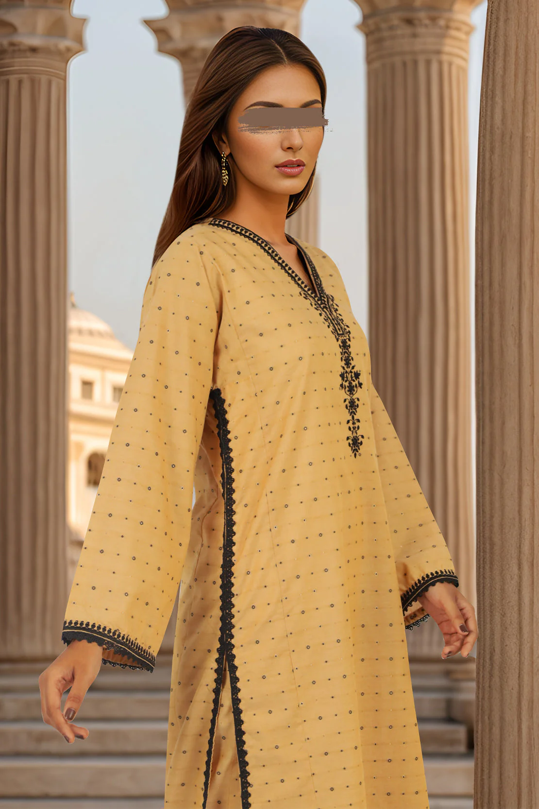 Embroidered Cotton Jacquard Stitched 2 Piece - Image 3