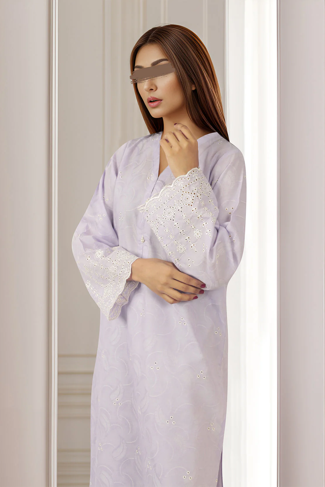 Embroidered Cotton Jacquard Stitched 2 Piece - Image 2