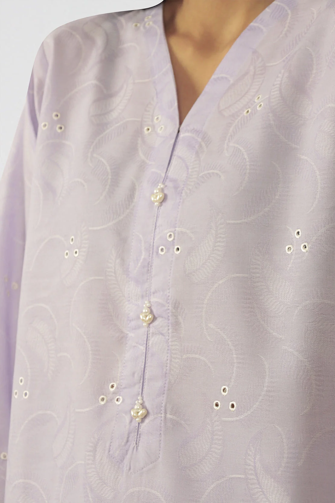 Embroidered Cotton Jacquard Stitched 2 Piece - Image 3