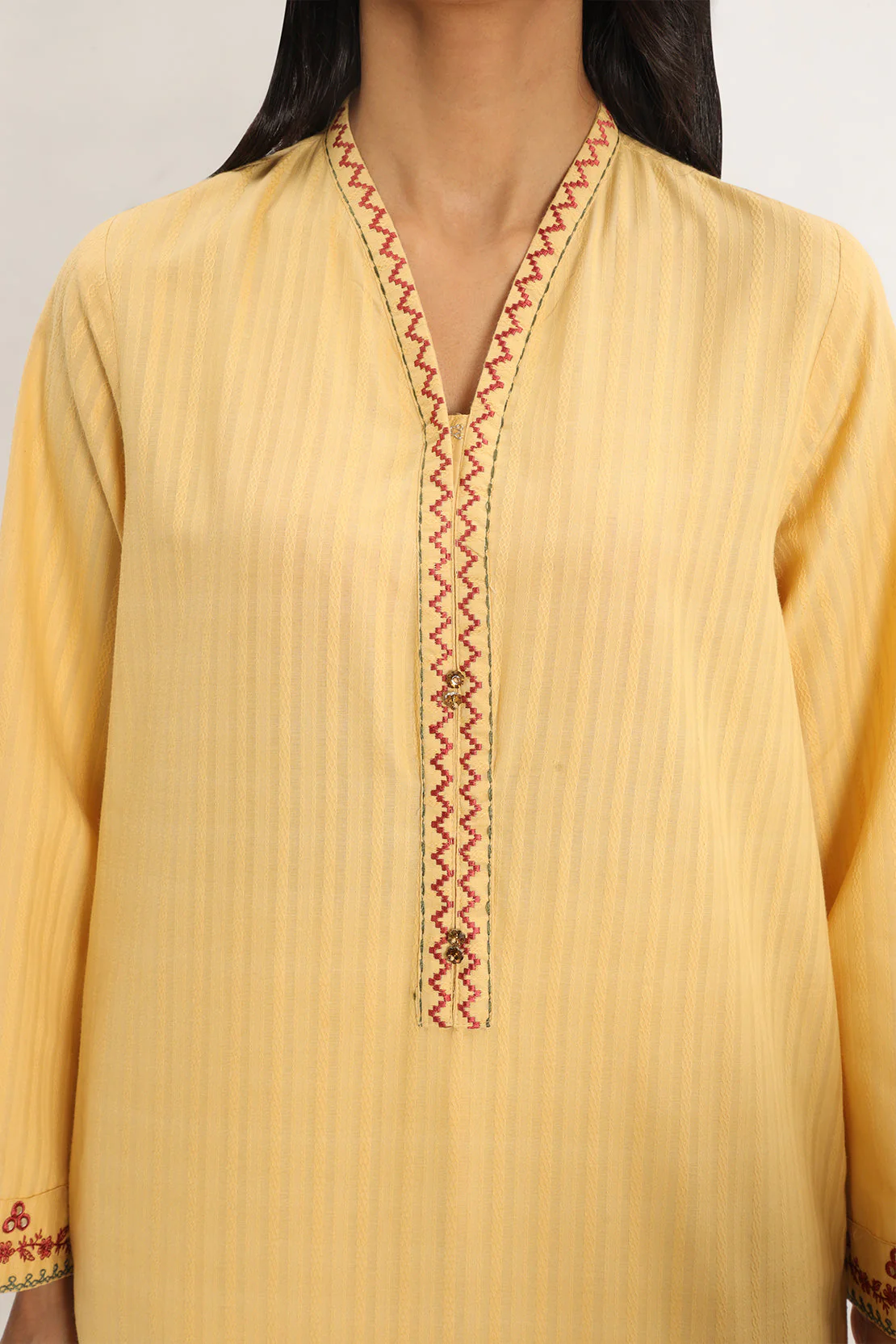 Embroidered Cotton Jacquard Stitched 2 Piece - Image 5