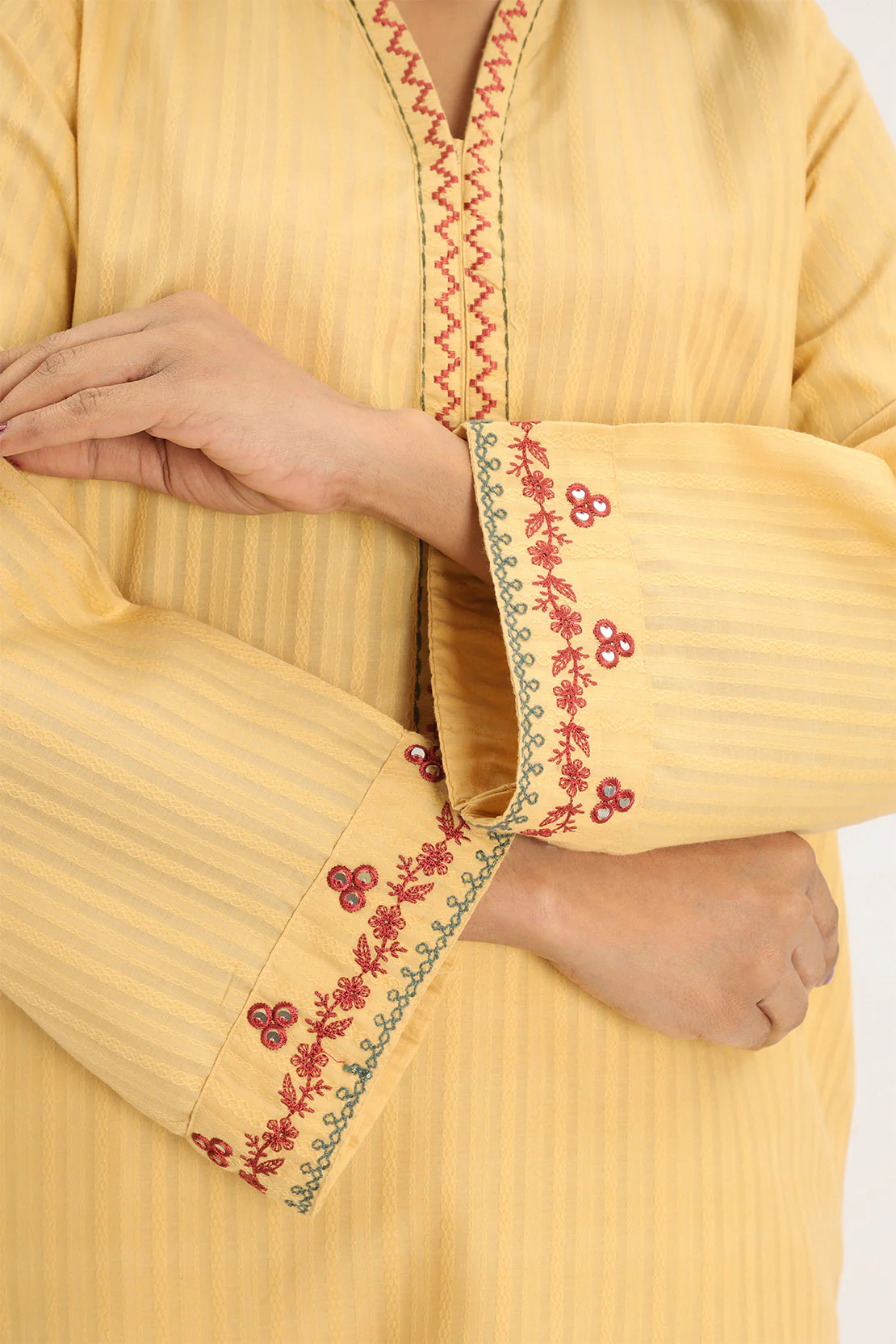 Embroidered Cotton Jacquard Stitched 2 Piece - Image 6