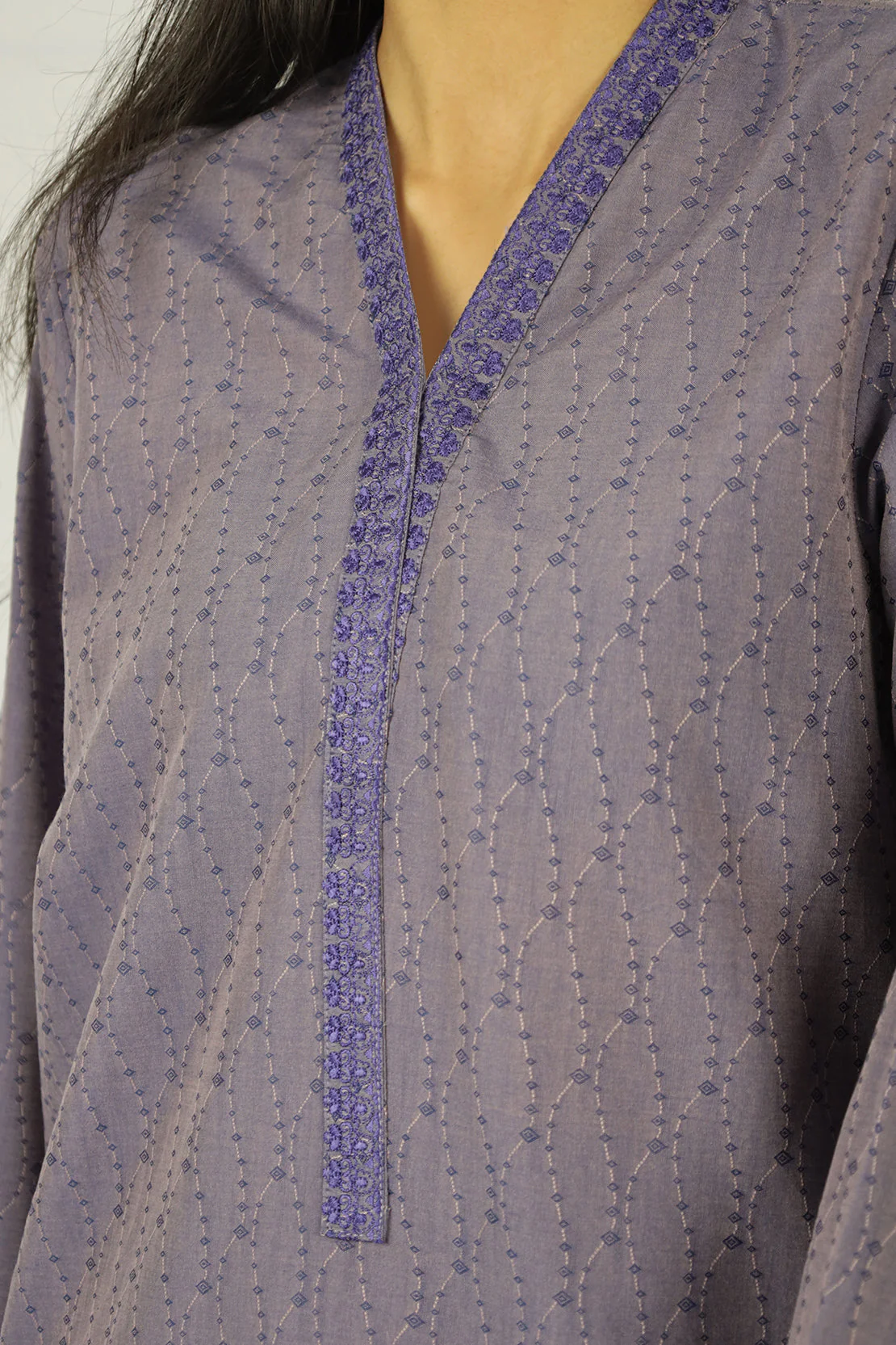 Embroidered Cotton Jacquard Stitched 2 Piece - Image 3