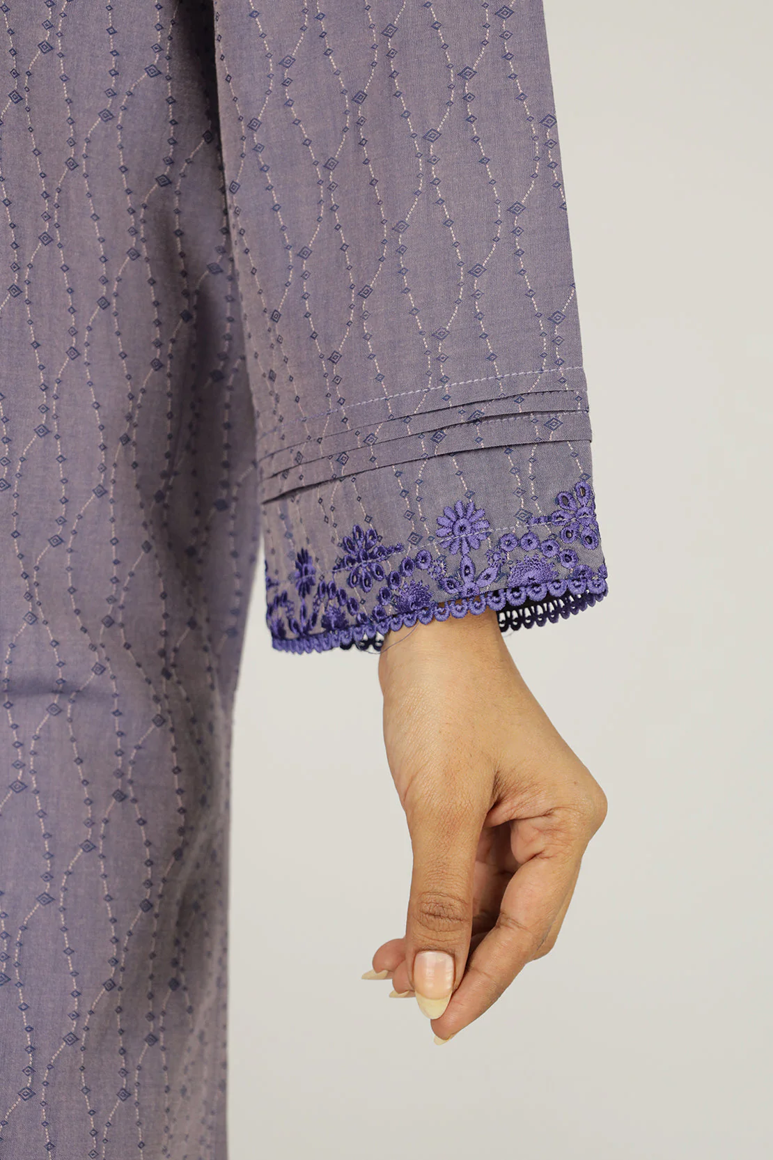 Embroidered Cotton Jacquard Stitched 2 Piece - Image 4