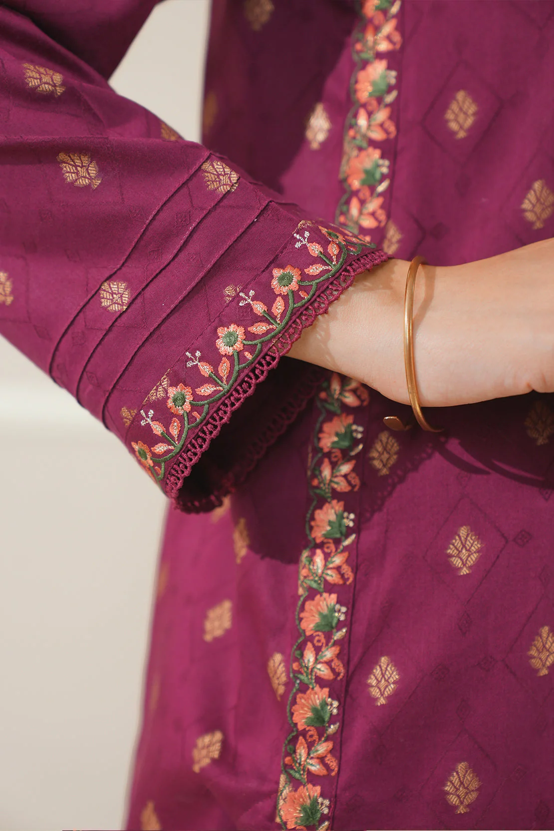 Embroidered Cotton Jacquard Stitched 2 Piece - Image 8
