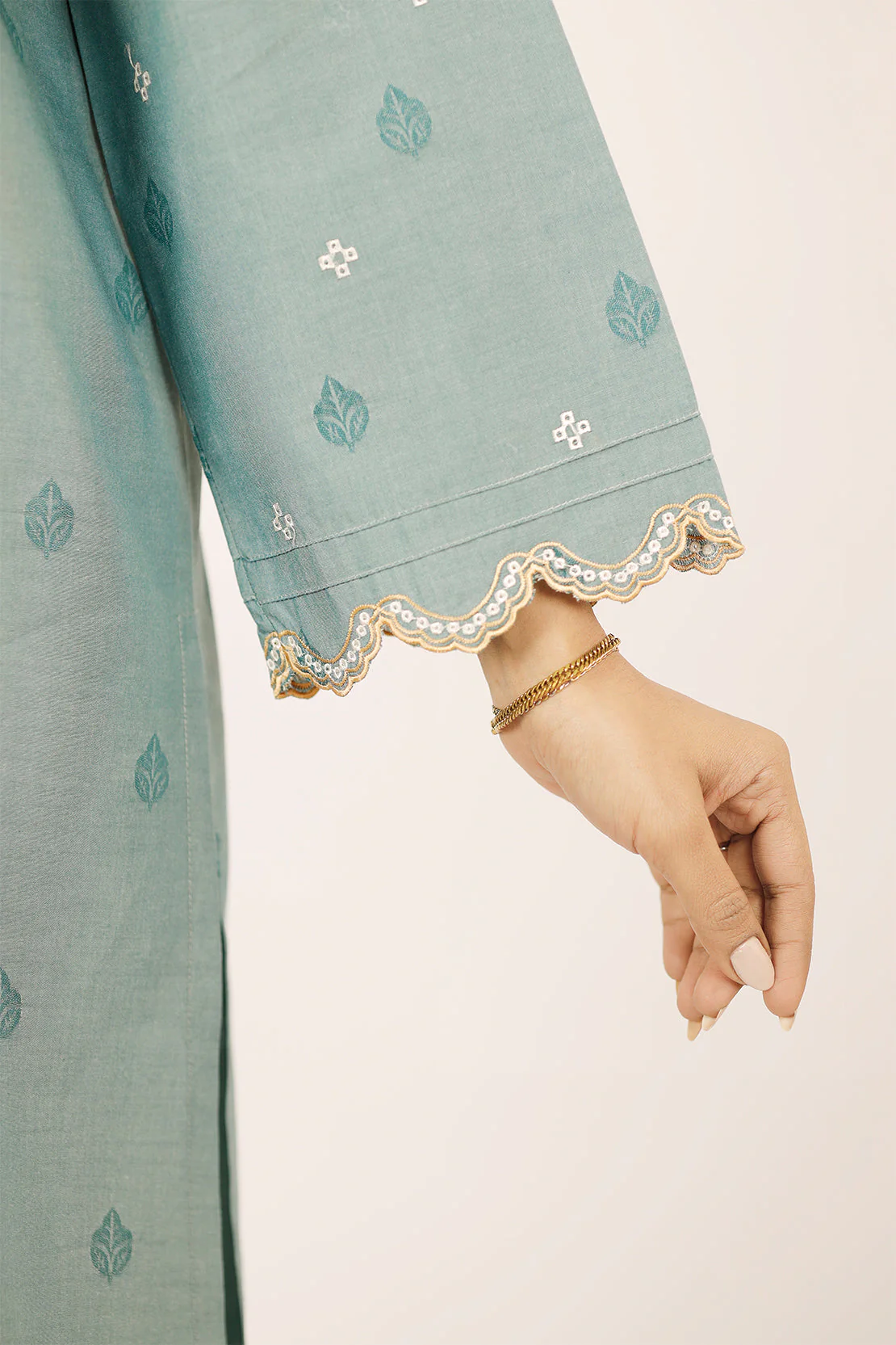 Embroidered Cotton Jacquard Stitched 2 Piece - Image 6