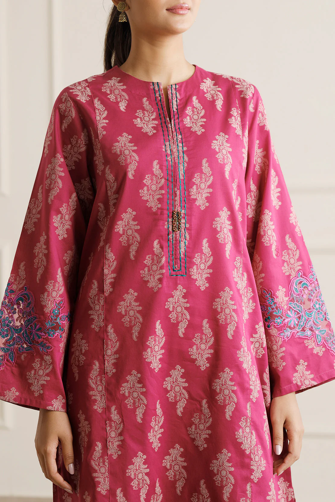 Embroidered Cotton Jacquard Stitched 2 Piece - Image 4