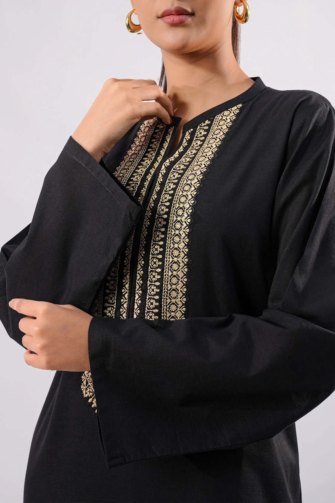 Embroidered Cotton Jacquard Stitched 2 Piece