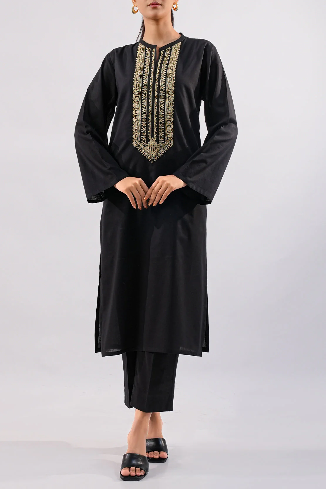 Embroidered Cotton Jacquard Stitched 2 Piece - Image 2