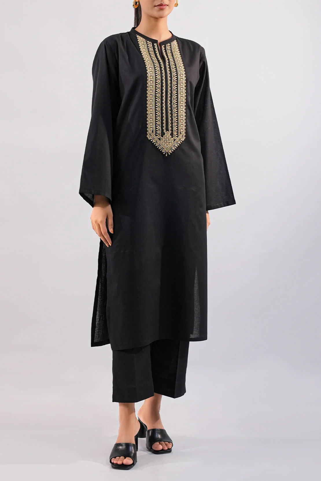 Embroidered Cotton Jacquard Stitched 2 Piece - Image 3