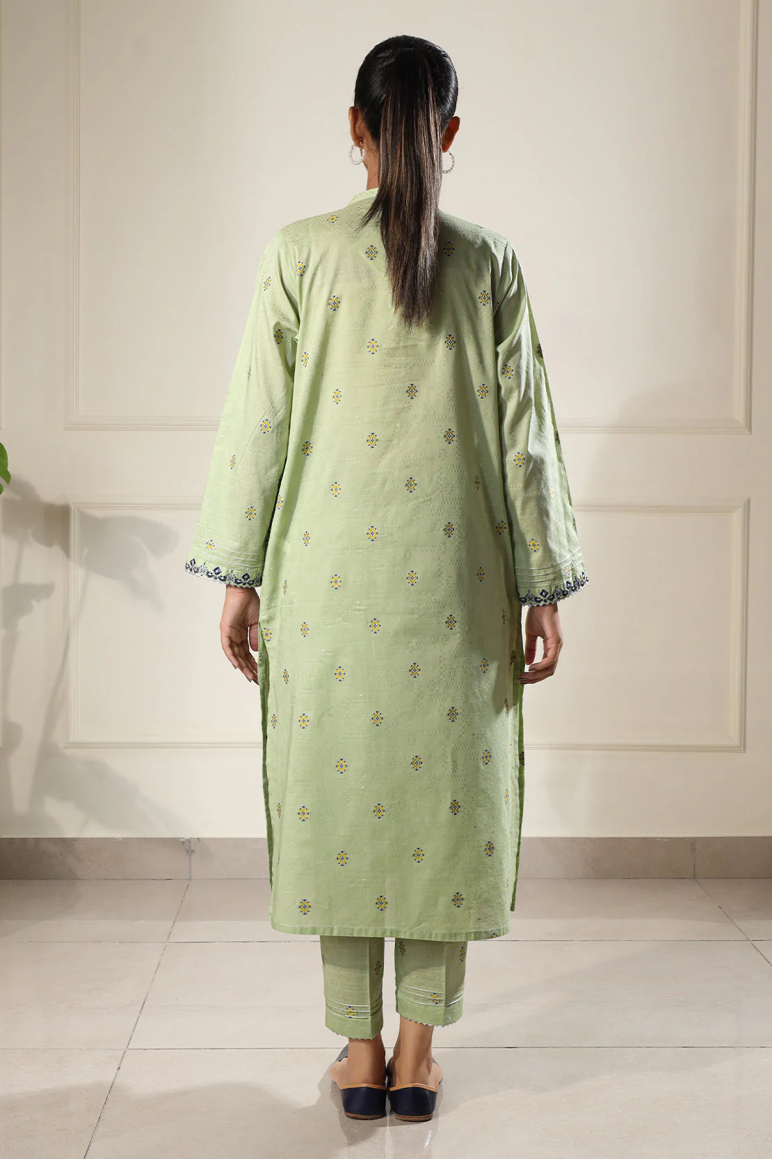 Embroidered Cotton Jacquard Stitched 2 Piece - Image 4