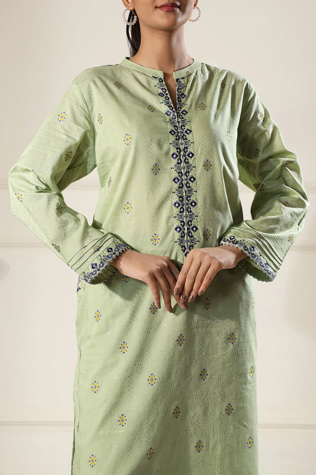 Embroidered Cotton Jacquard Stitched 2 Piece - Image 5