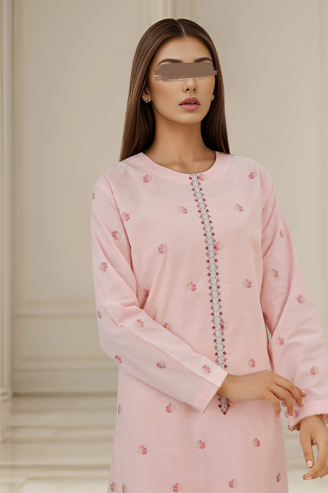 Embroidered Cotton Jacquard Stitched 2 Piece - Image 3