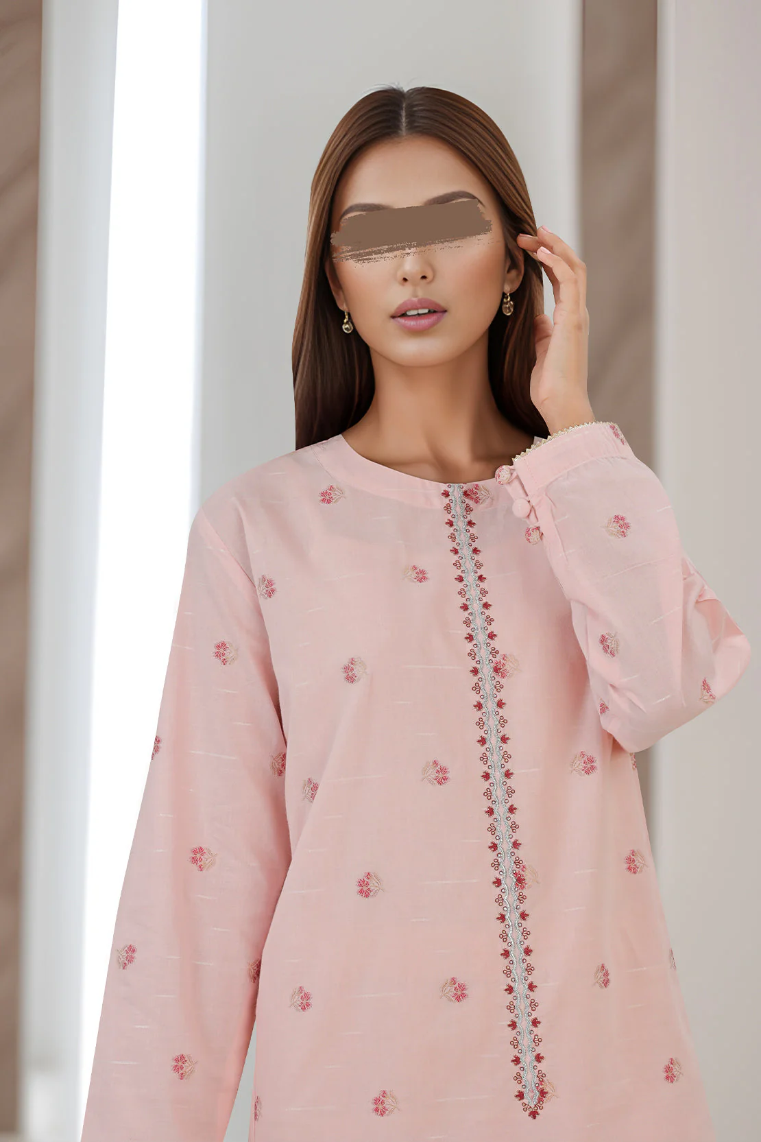 Embroidered Cotton Jacquard Stitched 2 Piece - Image 4