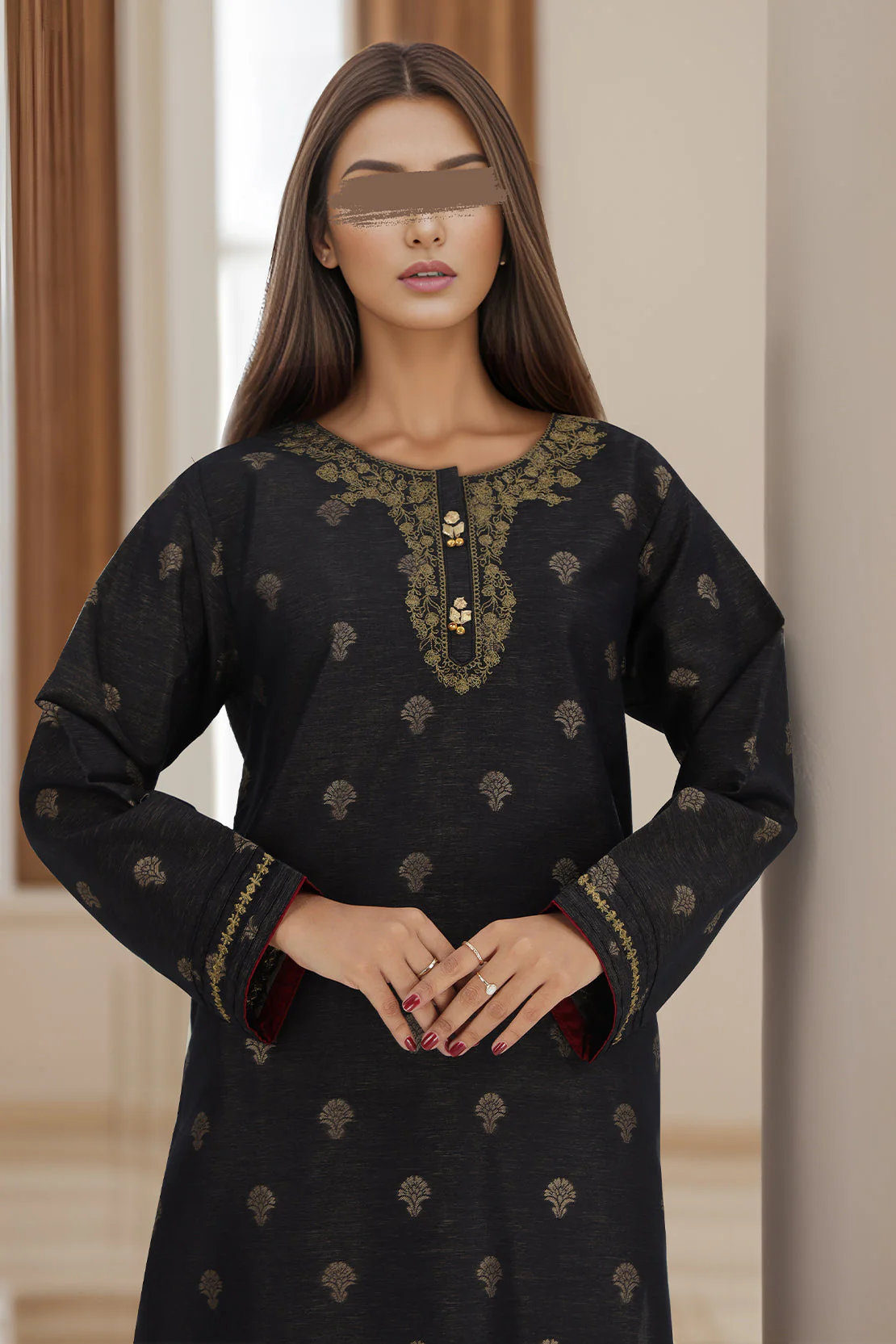 Embroidered Cotton Jacquard Stitched 2 Piece - Image 2
