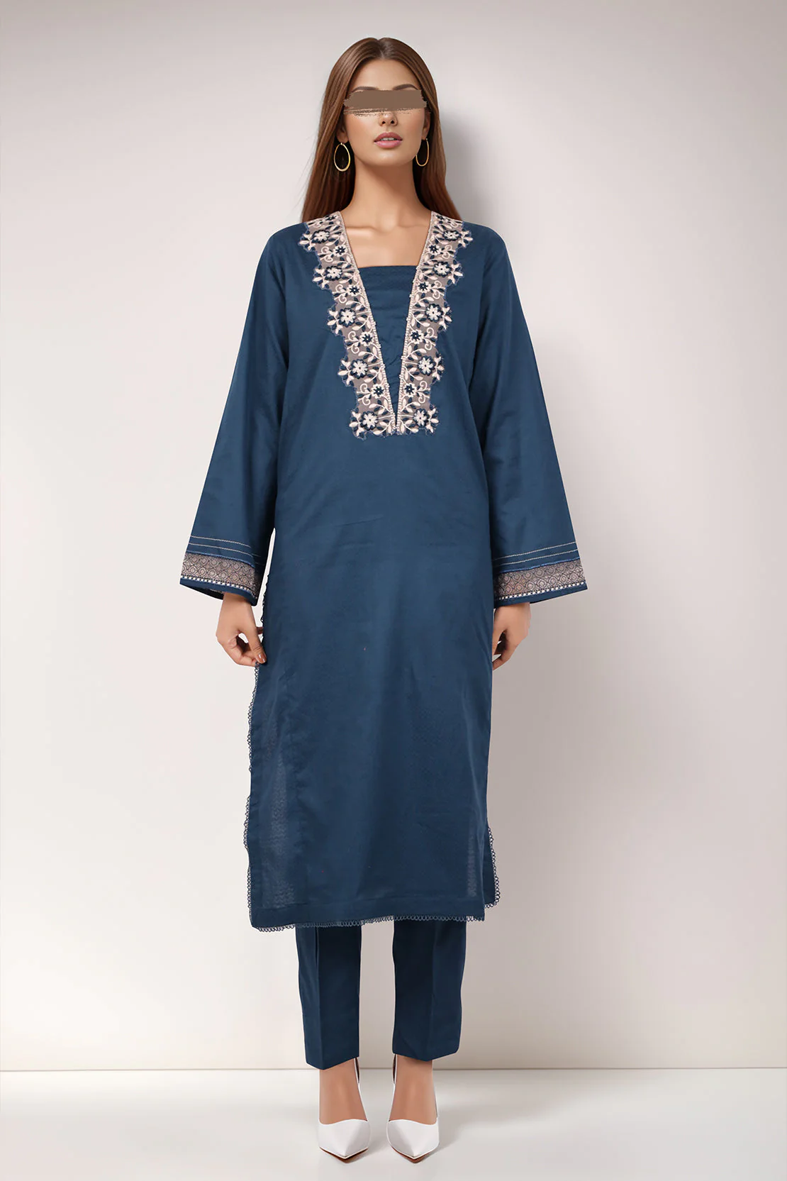 Embroidered Cotton Jacquard Stitched 2 Piece (Shirt/Trouser)