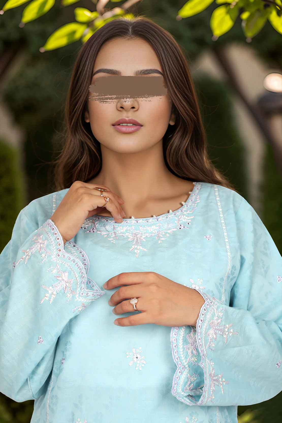 Embroidered Cotton Jacquard Stitched 2 Piece (Shirt/Trouser) - Image 4