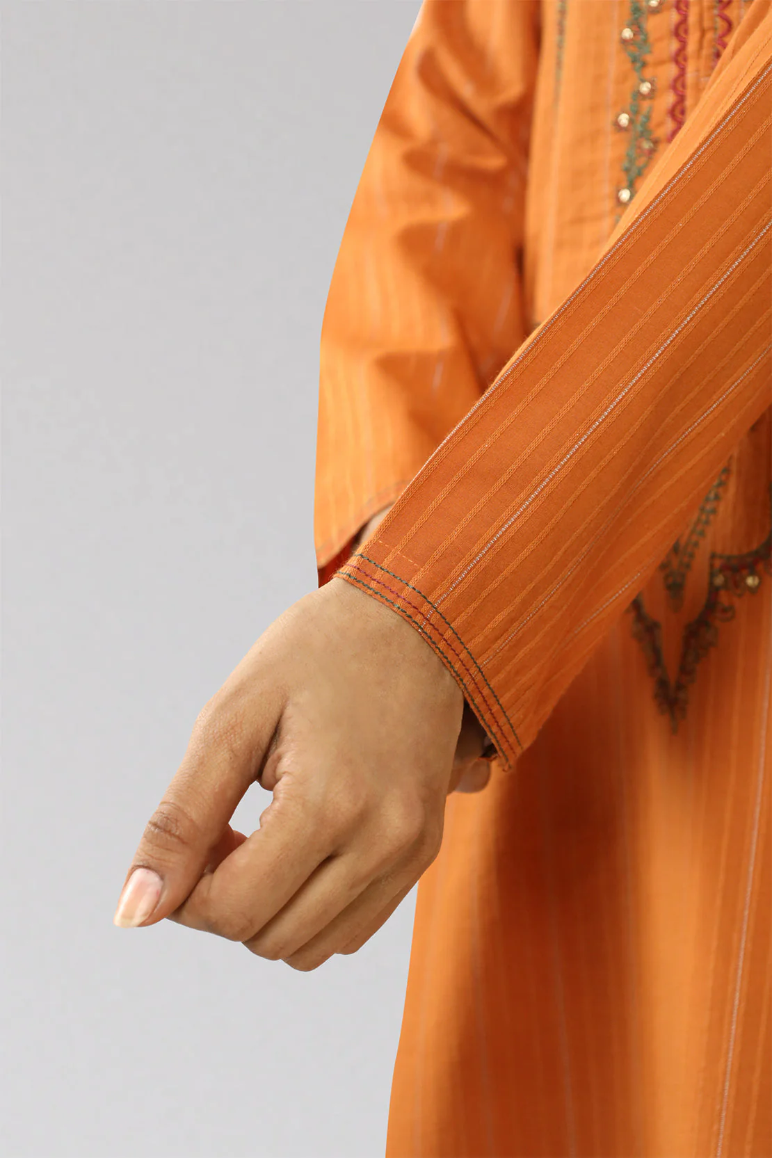 Embroidered Cotton Jacquard Stitched 2 Piece (Shirt/Trouser) - Image 4