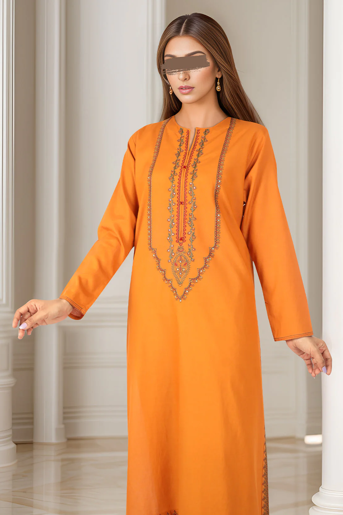 Embroidered Cotton Jacquard Stitched 2 Piece (Shirt/Trouser) - Image 2