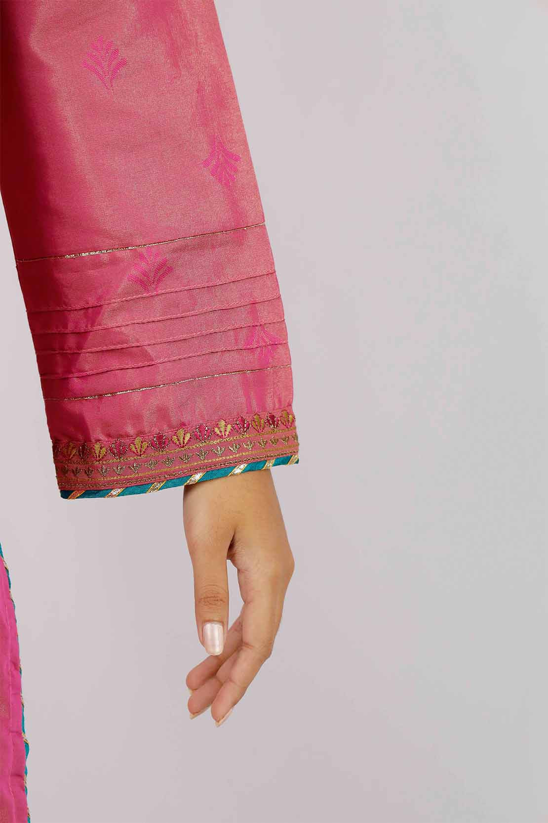 Embroidered Cotton Jacquard Stitched 2 Piece (Shirt/Trouser) - Image 5