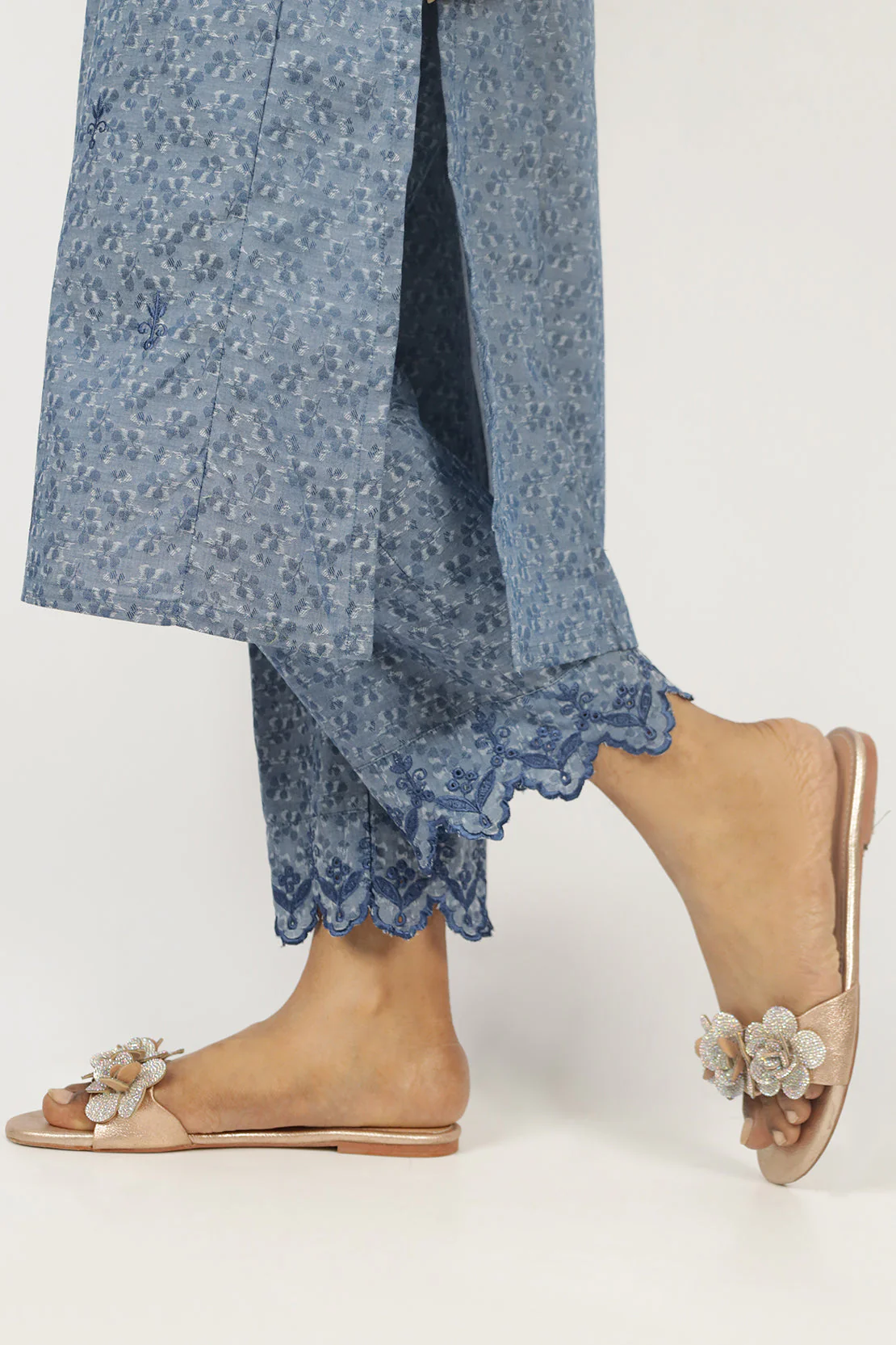 Embroidered Cotton Jacquard Stitched 2 Piece (Shirt/Trouser) - Image 3