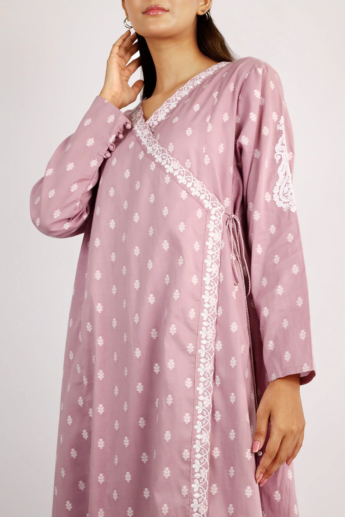 Embroidered Cotton Jacquard Stitched 2 Piece (Shirt/Trouser) - Image 4