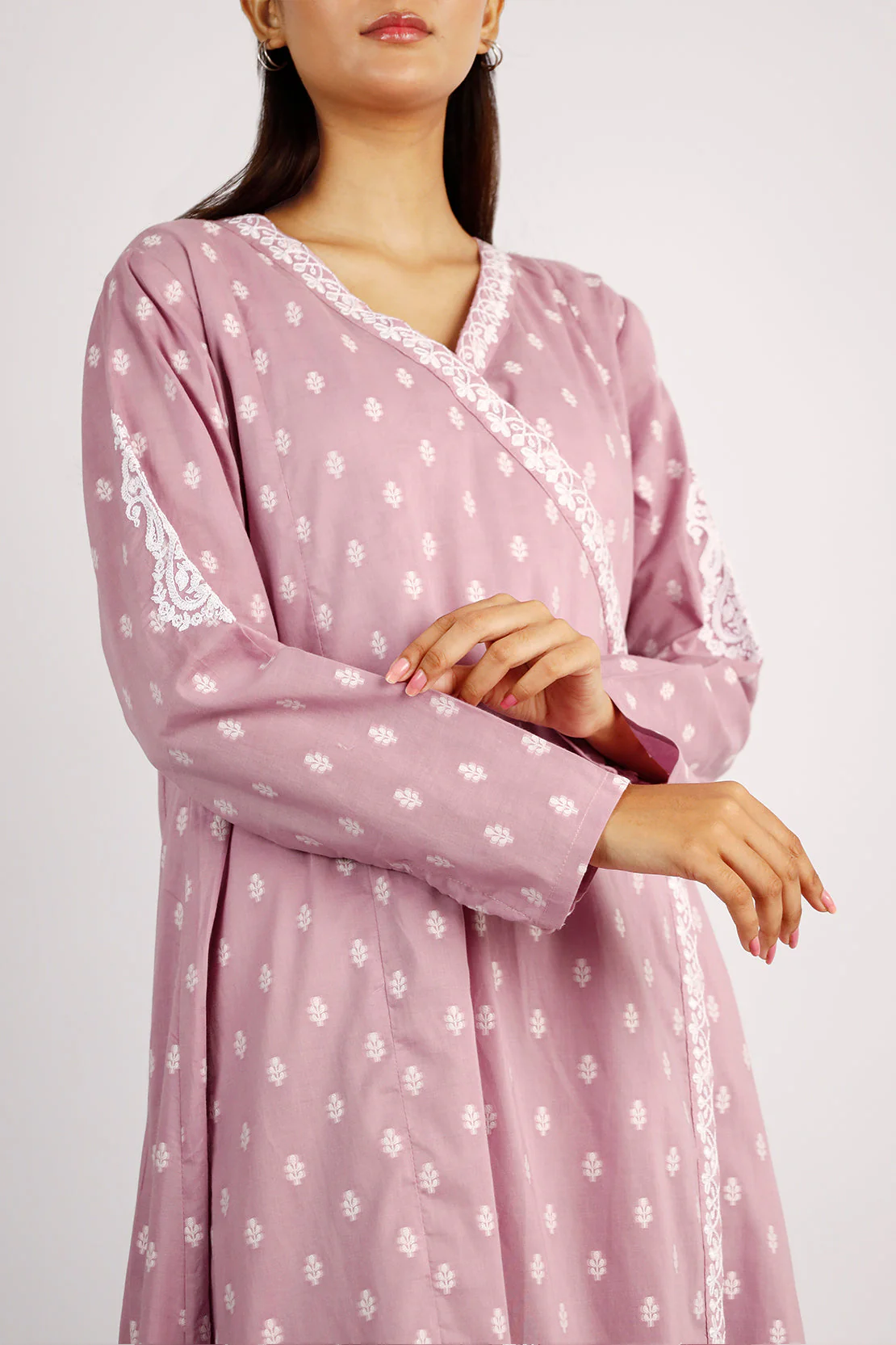 Embroidered Cotton Jacquard Stitched 2 Piece (Shirt/Trouser) - Image 5