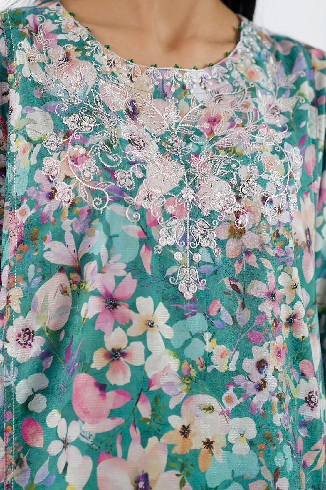 Embroidered Cotton Jacquard Stitched 2 Piece (Shirt/Trouser) - Image 6