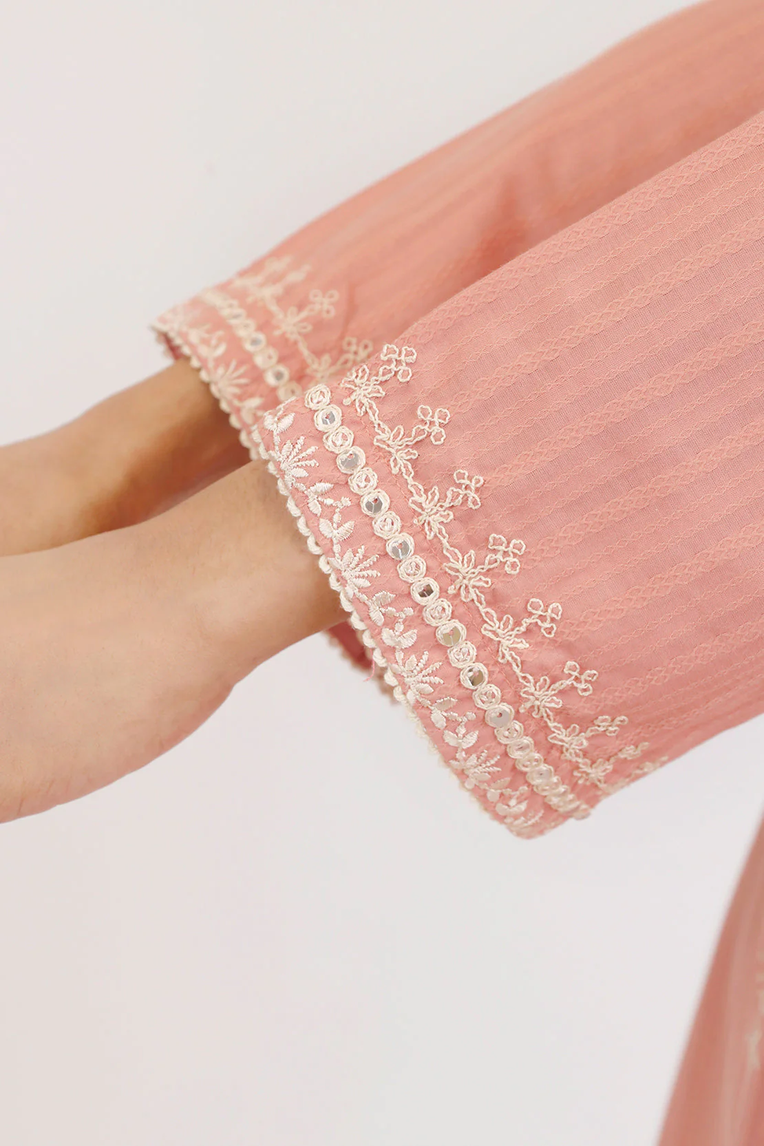 Embroidered Cotton Jacquard Stitched 2 Piece (Shirt/Trouser) - Image 4